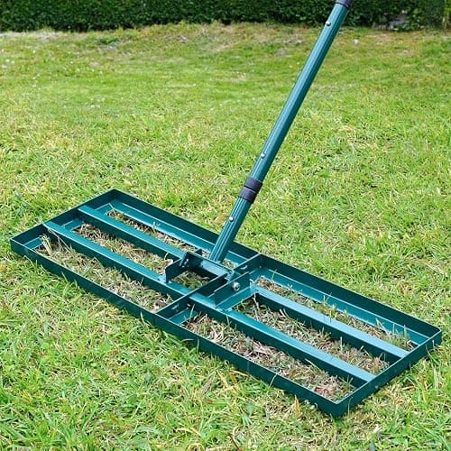 Lawn Leveling Rake,Stainless Steel Lawn Leveler with 30”x10” Ground Plate, 78” Adjustable Long Handle, Level Yard Tool for Grass, Golf Field, Level Soil or Dirt Ground Surfaces-Green - Image 1