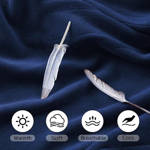 ReyyNio Heated Electric Blanket 72"x84" Full Size, Soft Coral Fleece Fast Heated Blanket with 4 Heating Levels and 10 Hours Auto-Off, Cozy Plush Fabric, Machine Washable - Home, Dark Blue thumbnail 4