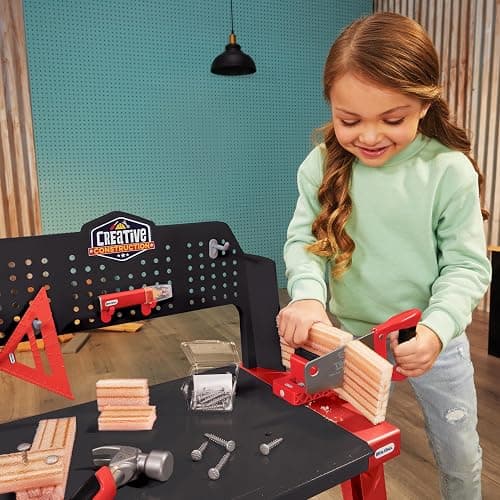 Little Tikes Creative Construction Workbench with 15+ Accessories, Pretend Play Construction Set, for Boys and Girls Ages 3+ Years thumbnail 5
