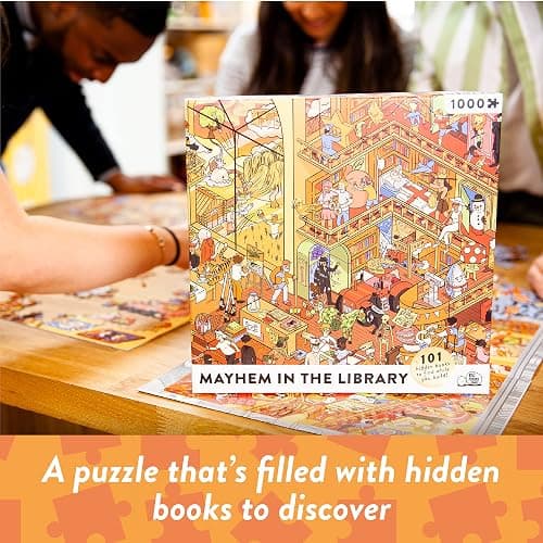 Big Potato Mayhem in The Library: Book Jigsaw Puzzle for Adults (1000 Pieces) Filled with 101 Riddles to Solveâ€¦ thumbnail 2