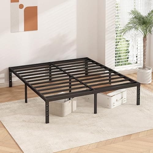 HLIPHA Metal Platform Bed Frame 14 Inch Tall,No Box Spring Needed,Full Size Bed with Heavy Duty Strong Support Slats,Easy to Assemble,Black thumbnail 6