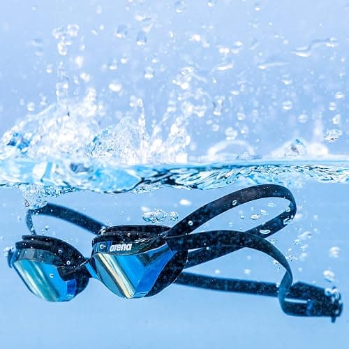 ARENA Unisex Python Racing Swim Goggles for Men and Women Anti-Fog No Leak Max Comfort Dual Strap, Mirror/Non-Mirror Lens thumbnail 6