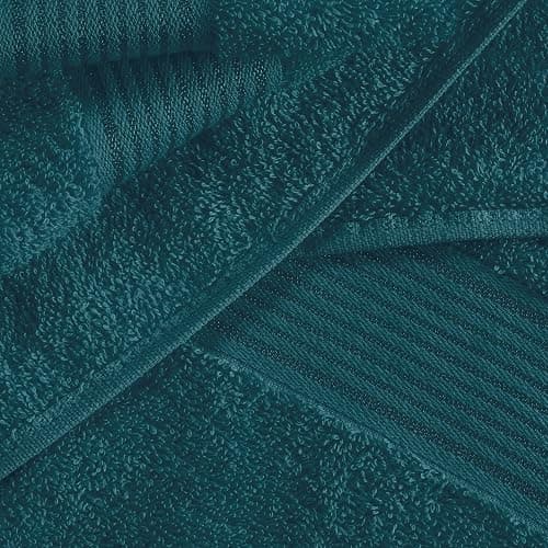 Belizzi Home Ultra Soft 6 Pack Cotton Towel Set, Contains 2 Bath Towels 28x55 inch, 2 Hand Towels 16x24 inch & 2 Wash Coths 12x12 inch, Ideal Everyday use, Compact & Lightweight - Teal thumbnail 4