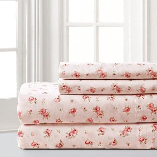 Modern Threads Silky Soft Microfiber and Wrinkle Free Sheets - Luxurious Microfiber Bed Sheets Includes Flat Sheet, Fitted Sheet with Deep Pockets, & Pillowcases Blush, Queen - Queen - Blush - Image 1