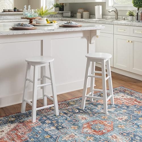 Zeke White 24" Counter Stool with Round Seat by Linon thumbnail 13
