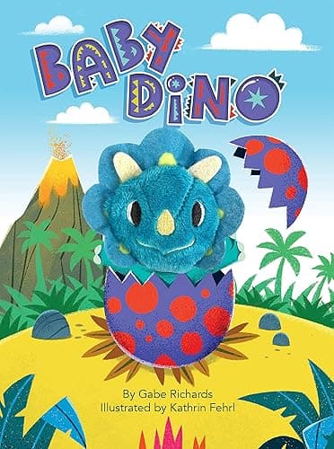 Baby Dino - Childrens Finger Puppet Board Book - Interactive - Novelty