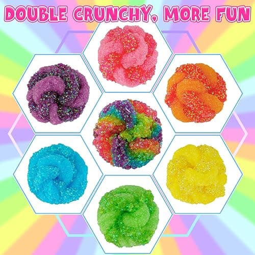 Okaybee 6 Pack Bingsu Crunchy Slime Kit, Rainbow Slime for Kids, with Cute Slime Charms & Add-ins, Slime Party Favors Sensory Toys, Holiday Birthday Easter Hallowmas Christmas Girls Gift & Boys Gift thumbnail 7
