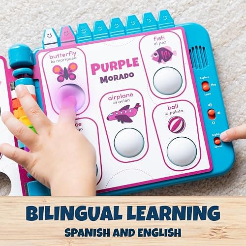 Chuckle & Roar Pop It! Book: Colors – Interactive Sensory Learning Book with Bilingual English & Spanish Play, Grow-with-Me Modes, Quiet Mode, Color Learning Toy for Toddlers Ages 1–4+ thumbnail 4