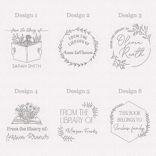 Personalized Book Embosser - Customizable Embosser Stamp for Crisp, Clear Impressions - Perfect for Bookplates, Endpapers, and Covers - Custom Embosser for Personal Libraries - Floral Designs thumbnail 4