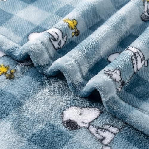 Berkshire Blanket Peanuts® VelvetLoft® Cute Character Snoopy Plush Blanket,Navy Tonal,Twin 60 in x 90 in (Official Peanuts® Product) thumbnail 7