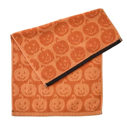 SKL Home Halloween Jack-O-Lantern 100% Cotton Jacquard 2pc Hand Towel Set, Reversible, Soft & Absorbent, Decorative for Bath/Kitchen/Bar & Gift, Orange thumbnail 7