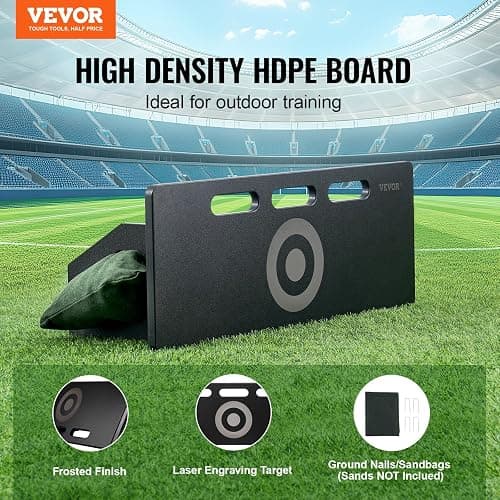 VEVOR Soccer Rebounder Board, Portable Soccer Wall with 2 Angles Rebound, Foldable HDPE Kickback Rebound Board, Soccer Training Equipment for Kids and Adults, Passing & Shooting Practice thumbnail 2