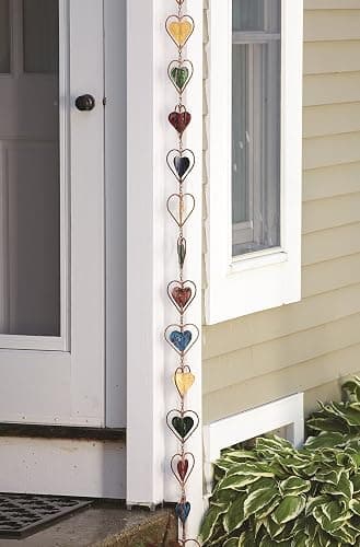 Ancient Graffiti Multicolor Heart Rain Chain, 4" x 96" x 4" thumbnail 2