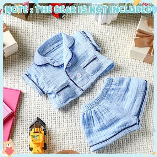 Hungdao Bear Clothes Pajamas Make Your Own Animals Outfits Fits Most 14 Inches Bear Accessories (Blue) thumbnail 2