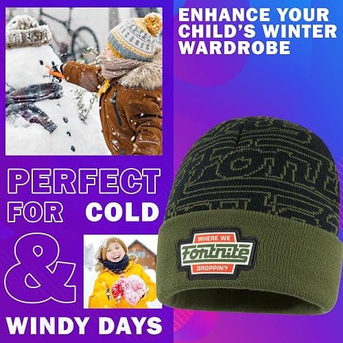 Fortnite Beanie Hat for Boys & Teens, Warm Knitted Winter Hat, Winter Accessories for School Travel Days Out, Gifts for Gamers thumbnail 3
