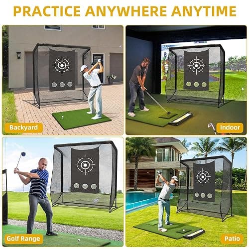 Golf Hitting Net, 10x7ft & 7x7ft Golf Practice Nets for Backyard Driving Chipping, Portable Heavy Duty Golf Impact Nets with Steel Frame, Indoor and Outdoor thumbnail 7