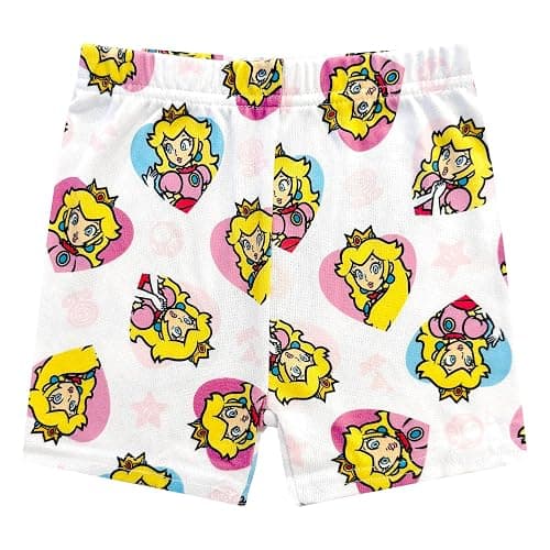 Princess Peach 4 Piece Pajama Set - Girls PJ Tight Fit Short Sleeve Shirt & Short, Soft Kids Sleepwear Set - Official License thumbnail 6