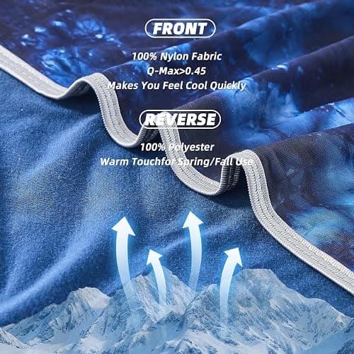 inhand Cooling Blanket Queen Size (90"x90"), Cooling Blankets for Hot Sleepers, Absorbs Heat to Keep Adults Cool for Summer Nights Sweats, Thin Cold Lightweight Blanket for Couch Bed, All Season Use - Navy - Queen-90"x90" thumbnail 5