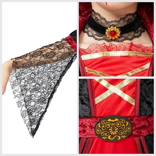 Spooktacular Creations Royal Vampire Costume for Girls, Deluxe Set Halloween Gothic Victorian Vampiress Queen Costume thumbnail 5