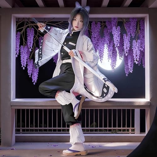 CHENYIZDQ Kocho Cosplay Costume Women Plus Size Kochou Costume Anime Adult Women Gradient Kimono for Halloween Party thumbnail 2