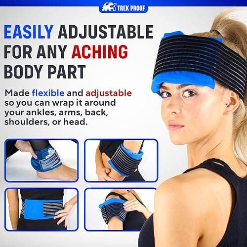 Trekproof Ice Pack (3-Piece Set) Reusable Hot and Cold Therapy Gel Wrap Support Injury Recovery, Alleviate Joint and Muscle Pain Rotator Cuff, Knees, Back & More thumbnail 5