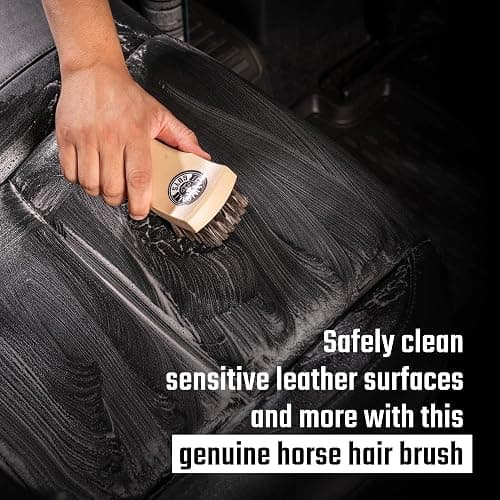 Chemical Guys Long Bristle Horse Hair Leather Cleaning Brush - Leather Brush to Gently Clean Car Interiors, Furniture, Sneakers, Boots, and More - Safe for Natural, Synthetic, Faux, and Pleather thumbnail 2