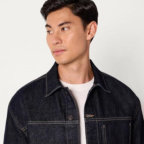 Amazon Essentials Men's Rigid Denim Relaxed-Fit Utility Jacket with Pockets thumbnail 3