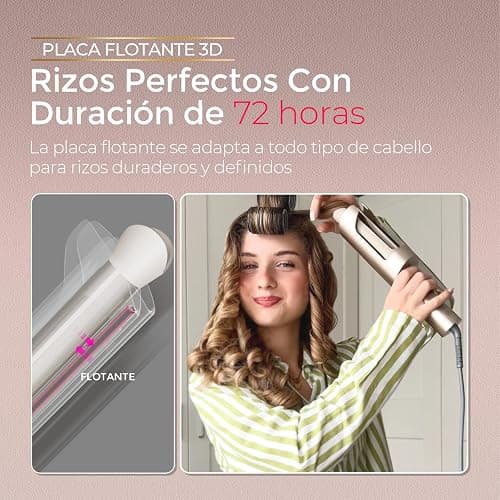 Rizador de Pelo Automatico - TYMO Curlpro Plus Rizador pelo Ondas Automático Rizos Grandes 25mm Beach Waves Moldeador Tenacilla para Pelo Largo Hair Curler Anti-Quemaduras Calentamiento Rápido Dorado thumbnail 5