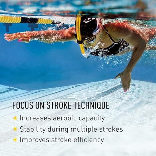 FINIS Original Center-Mount Swimmer's Snorkel - For Lap Swimming & Swim Training - Snorkel with Purge Valve - Yellow - Adult thumbnail 3