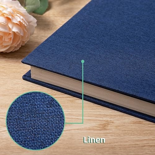 HenPisen Large Photo Album Self Adhesive Scrapbook Album for 4×6 8×10 Pictures DIY Magnetic Linen Cover Album 60 Pages for Family Wedding Gifts with Metal Pen and Plastic Board thumbnail 3