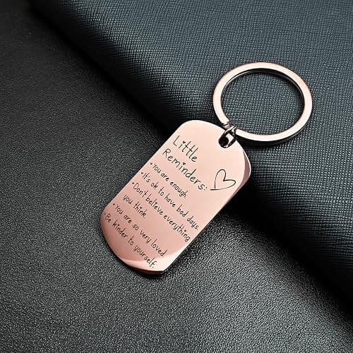 OUMILAN Little Reminders Keychain for Women Men | Affirmation Uplifting Mental Health You Are Enough，Inspiration Gifts thumbnail 4