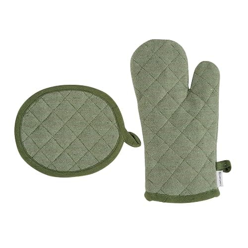 LANE LINEN Dish Towels and Dishcloths Sets - 20 Pc Kitchen Towels Set, 500 Degree Heat Resistant Kitchen Mitts and Pot Holders, 100% Cotton Dish Towels, Kitchen Dish Rags for Washing Dishes - Olive - 20 Piece Set - Olive thumbnail 5