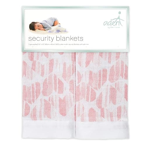 aden + anais Essentials Classic Security Blankets, Super Soft 100% Cotton Muslin Lovie, 2 Pack, Briar Rose thumbnail 3