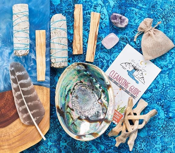 Home Cleansing & Smudging Kit with White Sage, Palo Santo, Abalone & Stand, Smudge Feather & Guide - Smudge Kit with Sage Smudge Sticks thumbnail 4