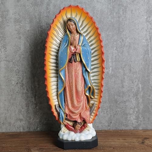 BC Catholic Our Lady of Guadalupe Statue, Virgen De Guadalupe Figure, Religious Gift for Mother's Day, Inspirational Home Decor,10.7 inch H, Hand Painted Sculpture by Buildclassic thumbnail 2