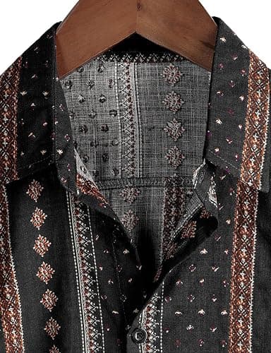 VATPAVE Mens Casual Hawaiian Floral Shirts Short Sleeve Button Down Tropical Shirts Beach Summer Shirts thumbnail 2