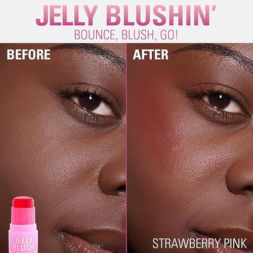 Revolution Beauty, Jelly Blush Stick Lip & Cheek Stain, Long-Lasting & Buildable with Hyaluronic Acid & Aloe, Vegan & Cruelty-Free, Strawberry Pink thumbnail 4
