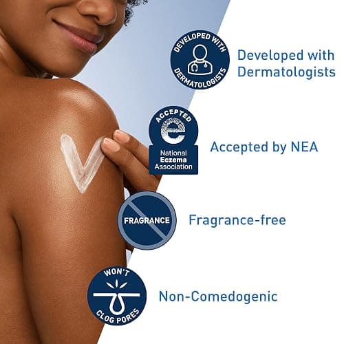 CeraVe Moisturizing Cream, Body and Face Moisturizer for Dry Skin, Body Cream with Hyaluronic Acid and Ceramides, Daily Moisturizer, Oil-Free, Fragrance Free, Non-Comedogenic, 19 Ounce thumbnail 4