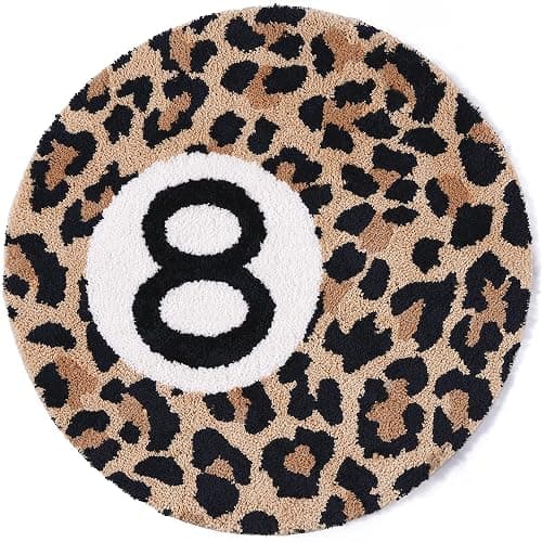 Dripykiaa Cheetah 8 Ball Round Area Rug 32 Inch Leopard Decor | 32-inch cheetah 8 ball round area rug with soft plush texture for bedroom, living room, dorm and aesthetic decor - Image 1
