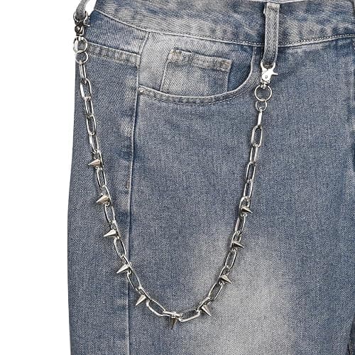ZEKEE Wallet Chain Pants Chain Hip Hop Punk Jeans Chain Key Chain Goth Heavy Rivet Accessories for Women Men - Silver thumbnail 6