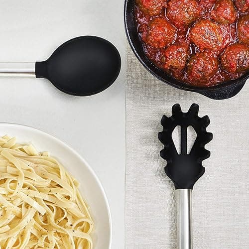 Kitchen Utensil Set-Silicone Cooking Utensils-33 Kitchen Gadgets & Spoons for Nonstick Cookware-Silicone and Stainless Steel Spatula Set-Best Kitchen Tools, Useful Pots and Pans Accessories thumbnail 2