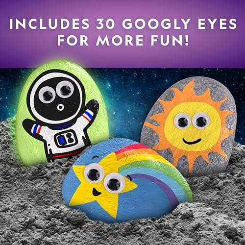 NATIONAL GEOGRAPHIC Glow in the Dark Rock Painting Kit - Arts & Crafts Kit for Kids, Decorate 15 River Rocks with 15 Paint Colors & More Art Supplies, Kids Craft, Art Kit, Kid Activity Kit thumbnail 4