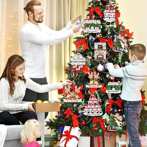 Personalized Christmas Ornaments 2025 Family of 2/3/4/5/6 Reindeer Custom Christmas Ornament with Names Customized Family Ornaments for Christmas Tree Decoration Customized Gifts, Reindeer Family of 8 thumbnail 8