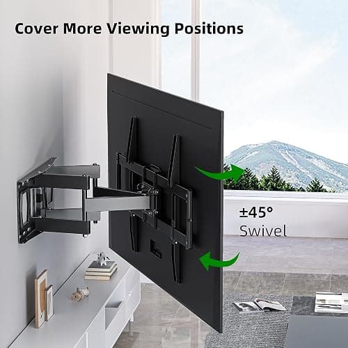 Full Motion TV Wall Mount for Most 37"-84" Flat Screen TV, Swivel or Tilt Wall Bracket with Dual Articulating Arms, for 12"-16" Wood Studs, Max VESA 600x400mm, Load 120 lbs by USX MOUNT thumbnail 3