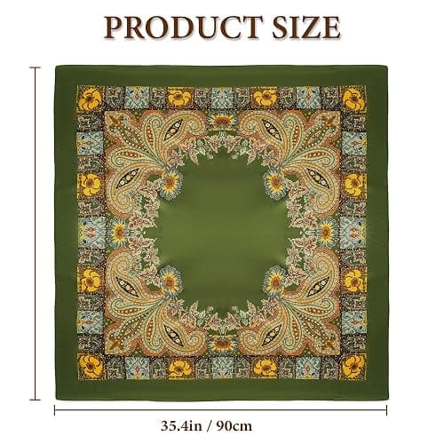 Vylxuxa Large Square Head Scarf Bandana - 35" Satin Hair Scarf for Women Like Silk Scarf Fashion Hair Wrapping thumbnail 8