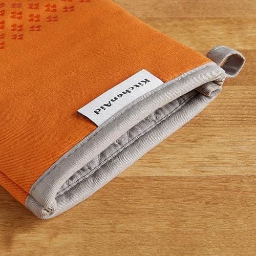 KitchenAid Asteroid Oven Mitt Set, 7"x12.5", Honey Orange, 2 Piece thumbnail 4
