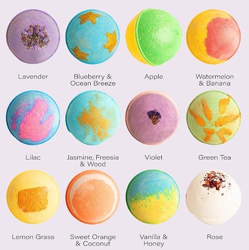 Ahila power of healing 12 XXL Bubbly Organic Bath Bombs Gift Set for Women Men and Kids Designed in Canada Long Lasting Floaters Relaxing Aromatherapy Rich in Pure Essential Oils Healing Properties thumbnail 6