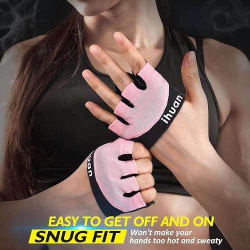 ihuan New Weight Lifting Gym Workout Gloves Men & Women, Great for Weightlifting, Exercise, Training, Fitness thumbnail 2