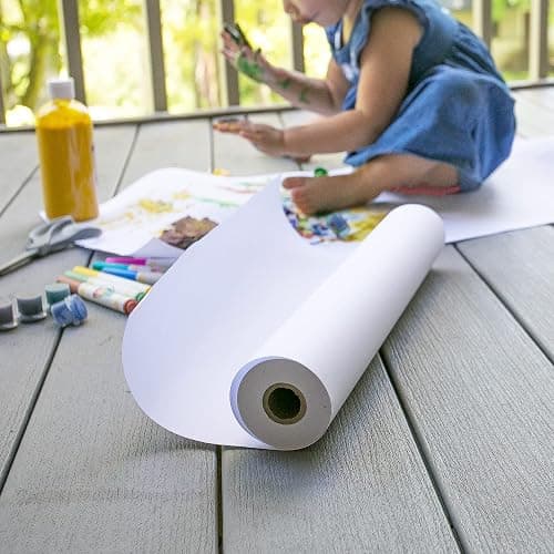Made in USA White Kraft Paper Wide Jumbo Roll 30" x 1200" (100ft) Ideal for Gift Wrapping, Art &Craft, Postal, Packing Shipping, Floor Protection, Dunnage, Table Runner, 100% Recyclable Material - white - 1 Count (Pack of 1) thumbnail 2