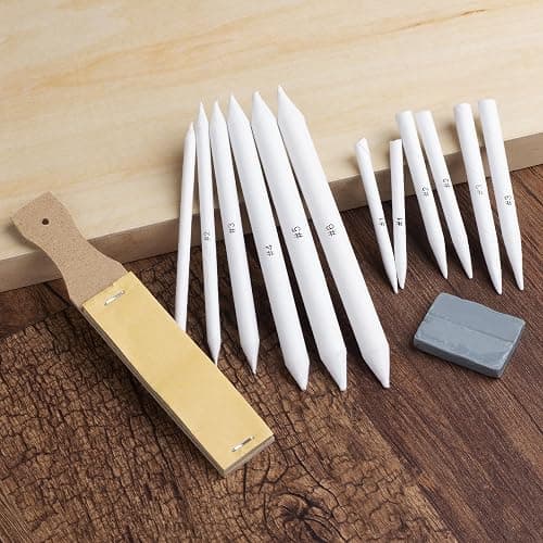 Mr. Pen - 14 Pack of Blending Stumps, Art Eraser, Blending Sticks for Drawing, Shading Pencils for Sketching | Tortillions Paper Art Blenders with Sandpaper Sharpeners & Kneaded Eraser for Beginner Art, Paper Stumps for Shading thumbnail 2